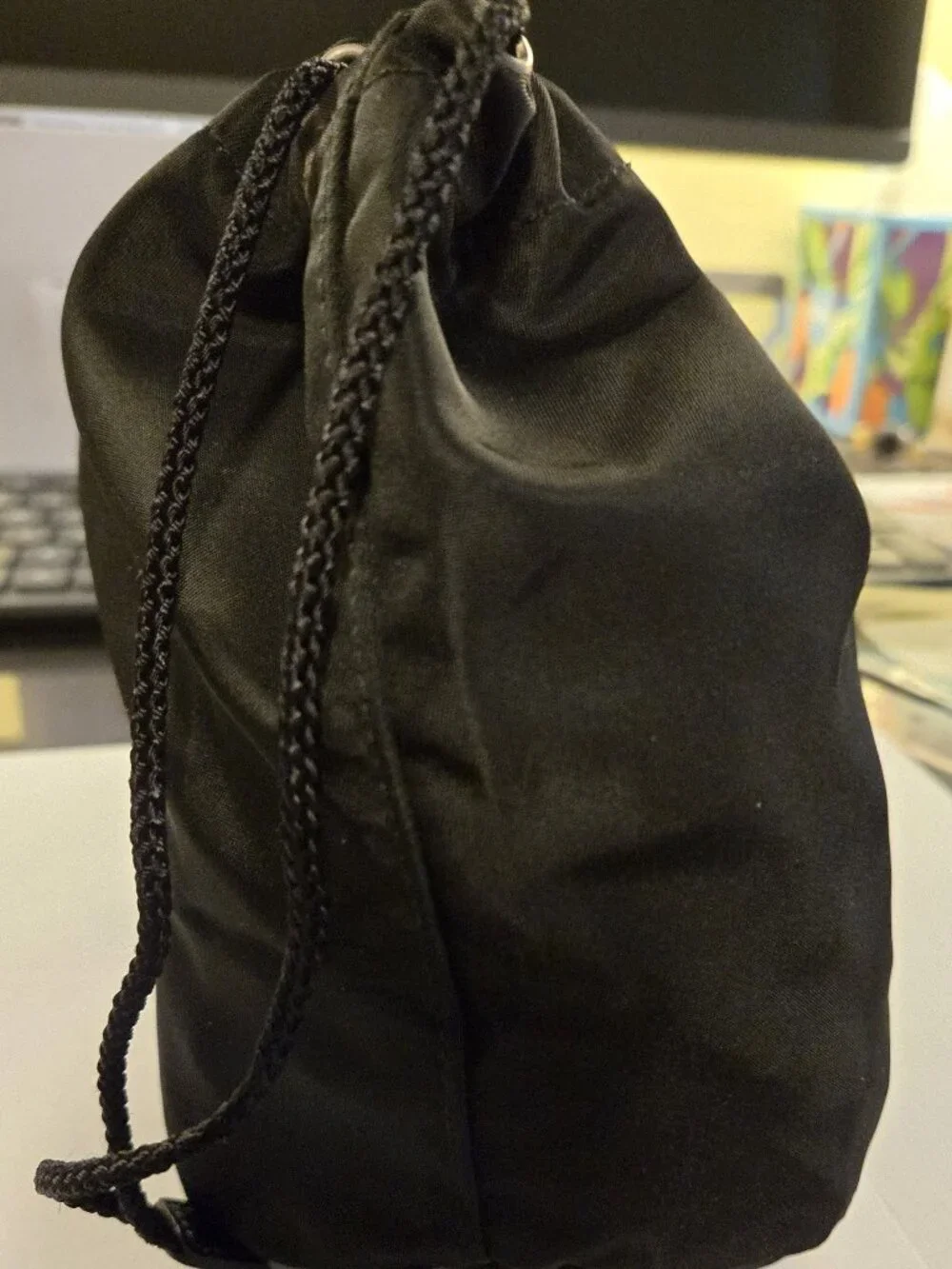 PRADA BLACK COSMETIC DRAWSTRING BAG - Picture 10 of 10